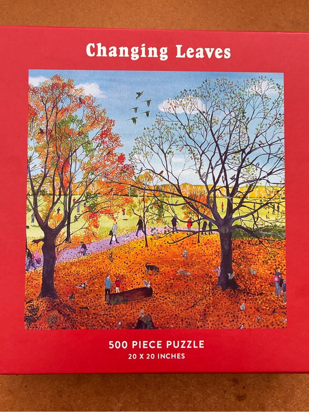 Changing Leaves 500-Piece Puzzle — Red Autumn Illustration